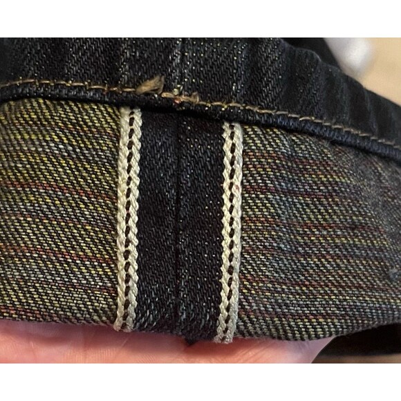 Rocker Denim Selvedge Unique Custom Made Straight Leg Jeans Mens 30x31 Dark Blue - Picture 6 of 8